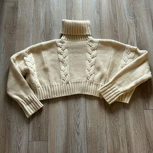 cropped cable knit, sweater   like new